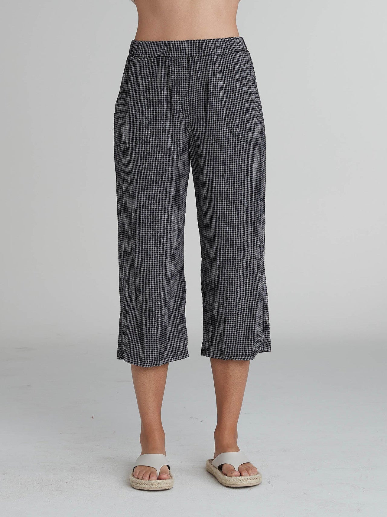 CUT LOOSE - Crinkle Check Easy Crop - 6122349