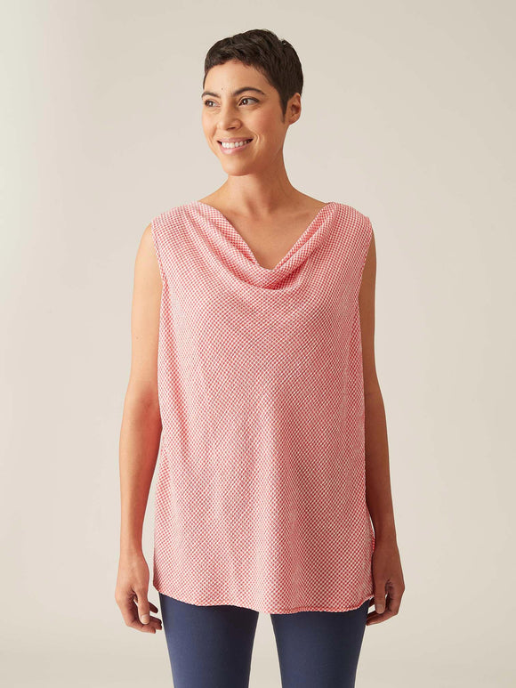 CUT LOOSE - Crinkle Check Draped Neck Top