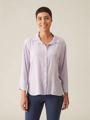 CUT LOOSE - Crinkle Check Crop Easy Shirt - 6126986