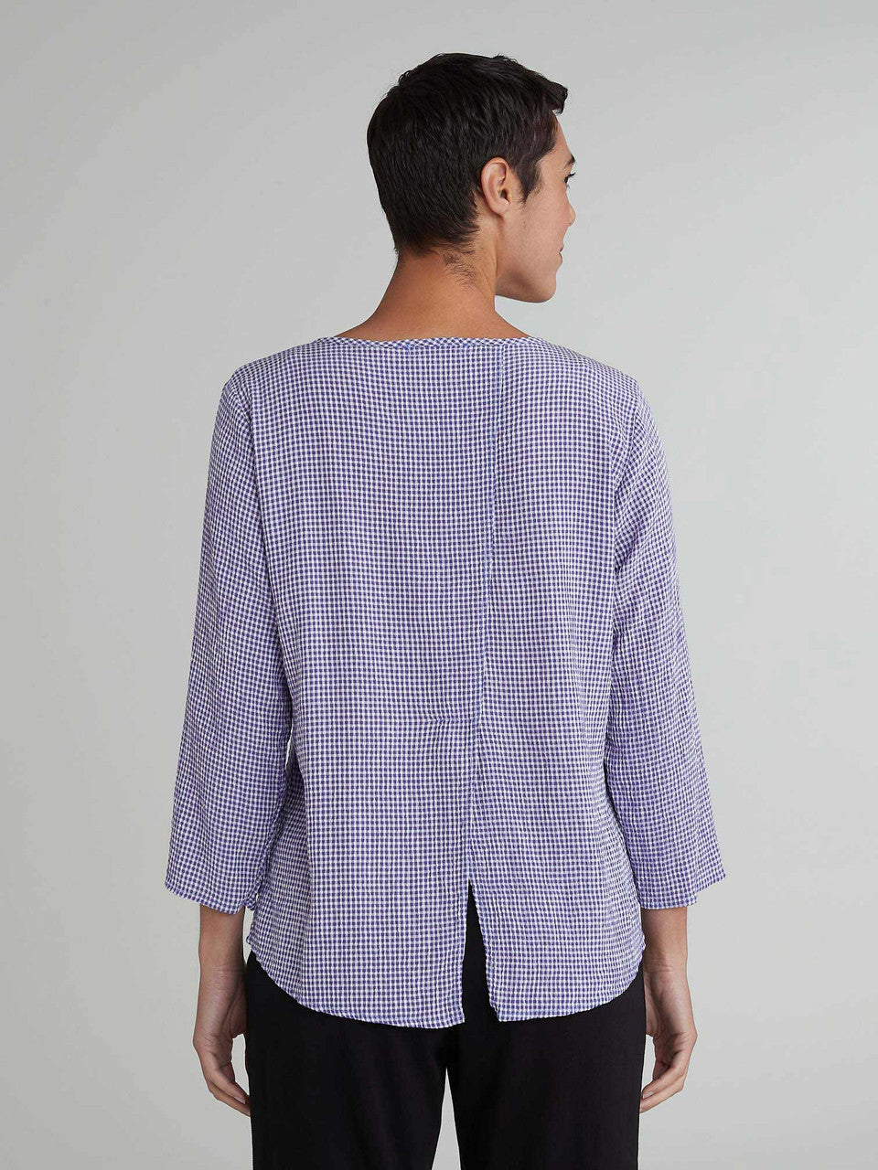 CUT LOOSE - Crinkle Check Split Back Top - 6127965