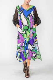 IC COLLECTION Dress- 6143D- MULTI