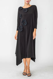 IC COLLECTION Dress- 6153D- BLACK