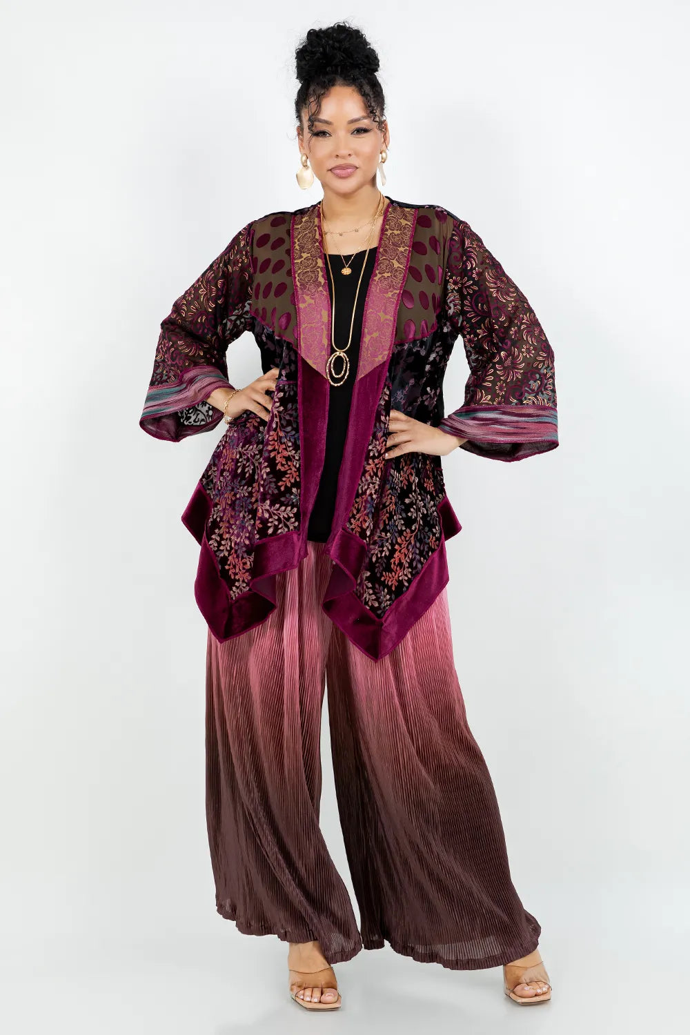 Sterling Style Short Butterfly Jacket - 6167SBJ Wine