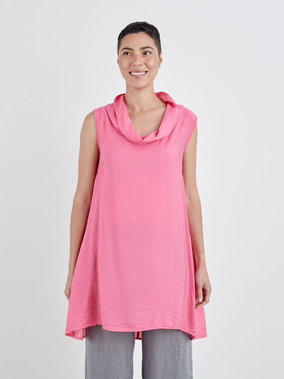 CUT LOOSE - Rayon Parachute Cowl Tunic