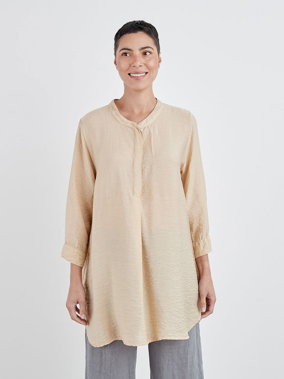 CUT LOOSE - Rayon Parachute Henley Tunic