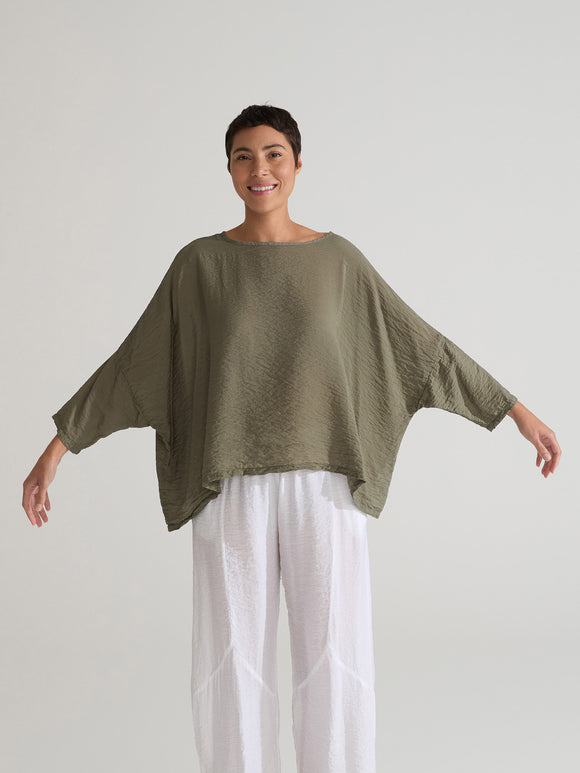 CUT LOOSE - Rayon Parachute O/S Crop Top - 6216511
