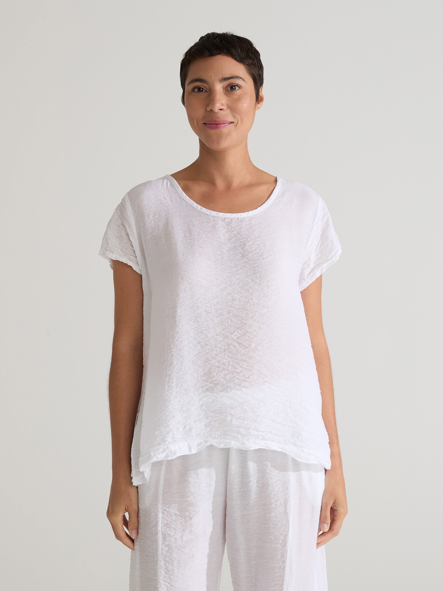 CUT LOOSE - Rayon Parachute Crop Slv Swing Top - 6216612