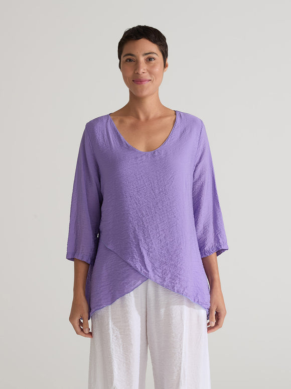 CUT LOOSE - Rayon Parachute Double Layer V-Neck - 6216823