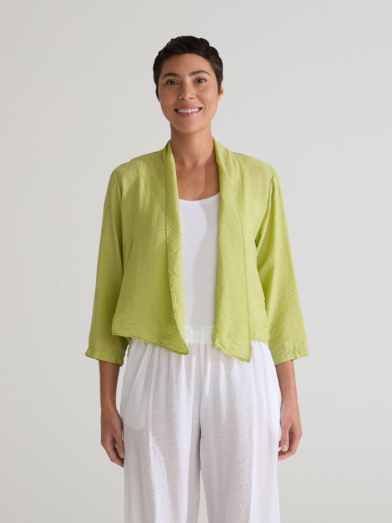 CUT LOOSE - Rayon Parachute Crop Cardigan - 6217388