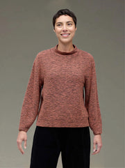 CUT LOOSE Crimped Fabric Mock Neck Top - 6546114
