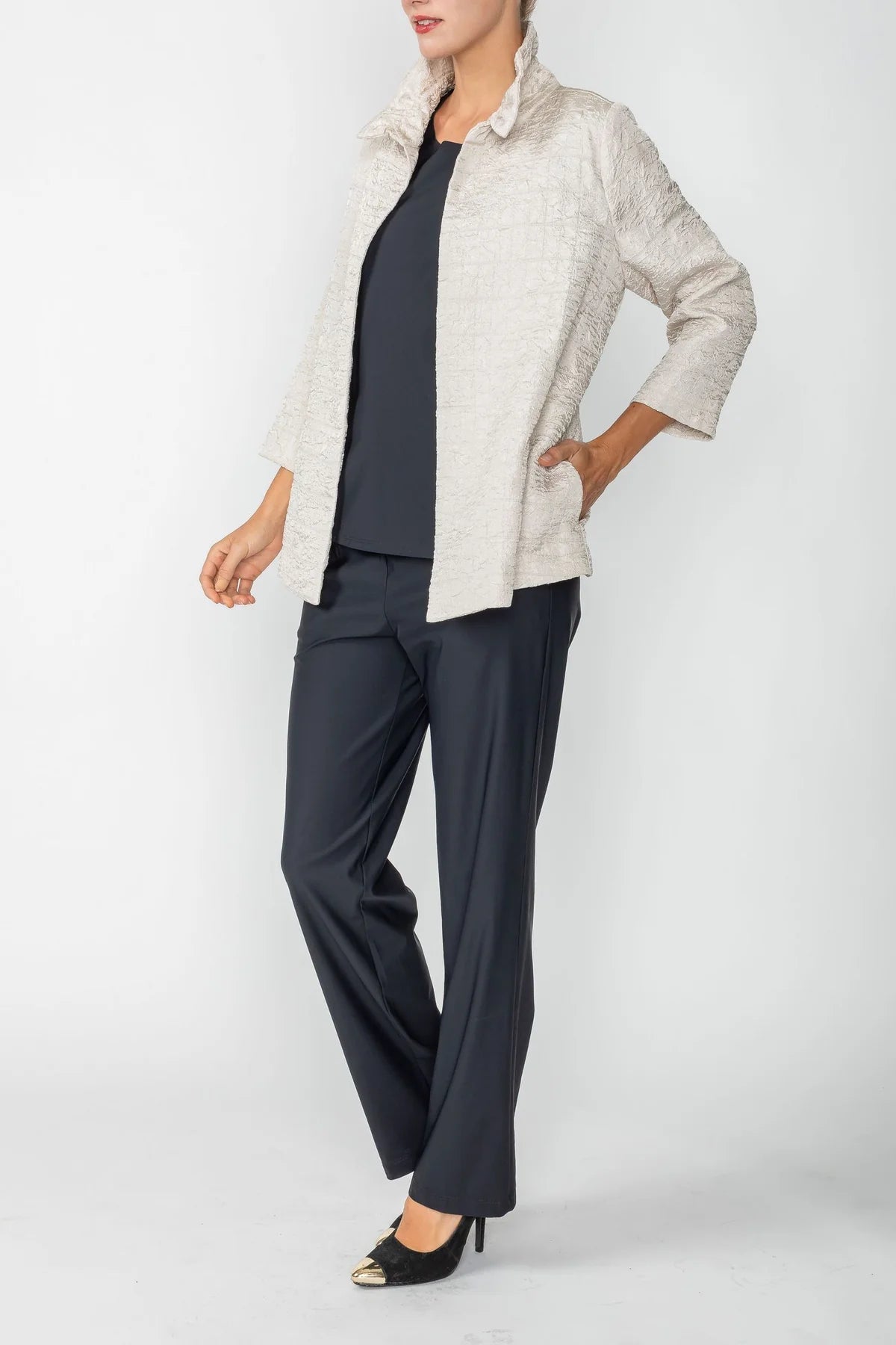 IC COLLECTION Jacket- 6310J- TAUPE