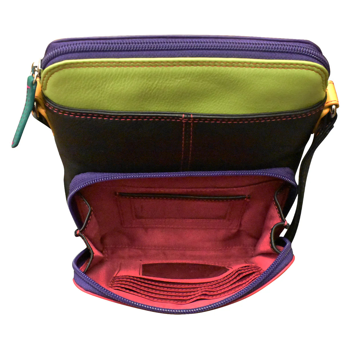 ili New York - SMALL CROSSBODY ORGANIZER - 6330 - Black Brights