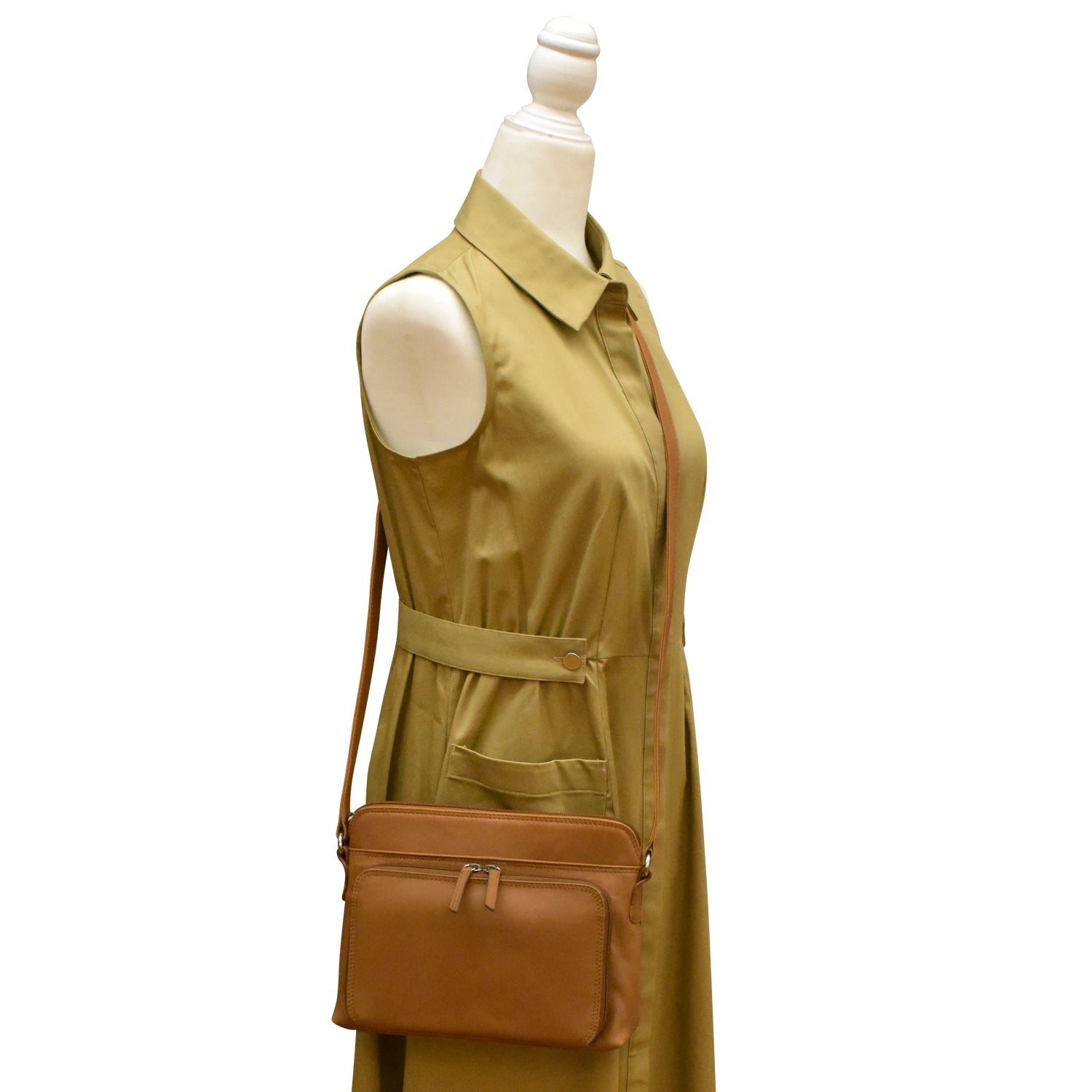ili New York - CROSSBODY ORGANIZER - 6333 - Antique Saddle