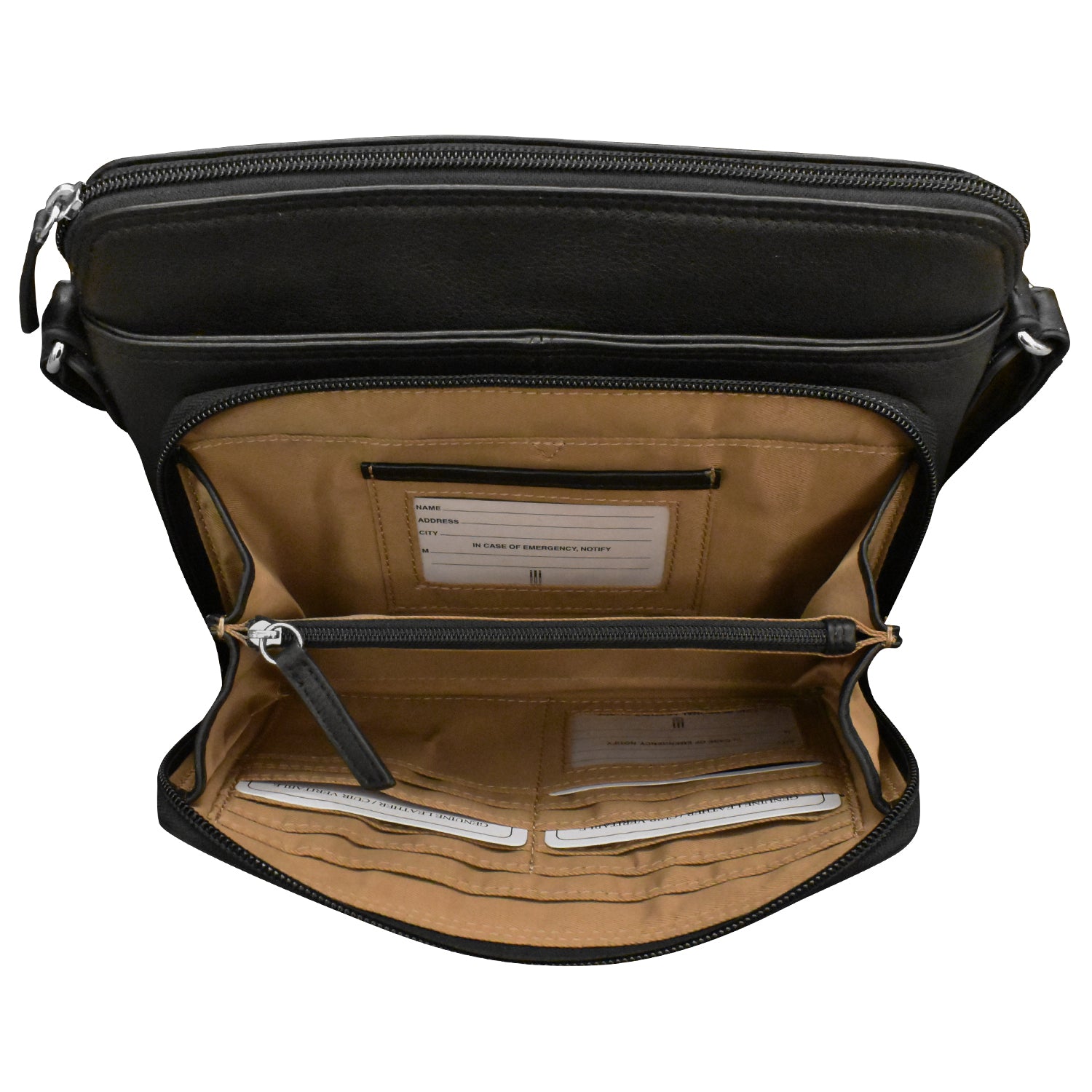 ili New York - CROSSBODY ORGANIZER - 6333 - Black