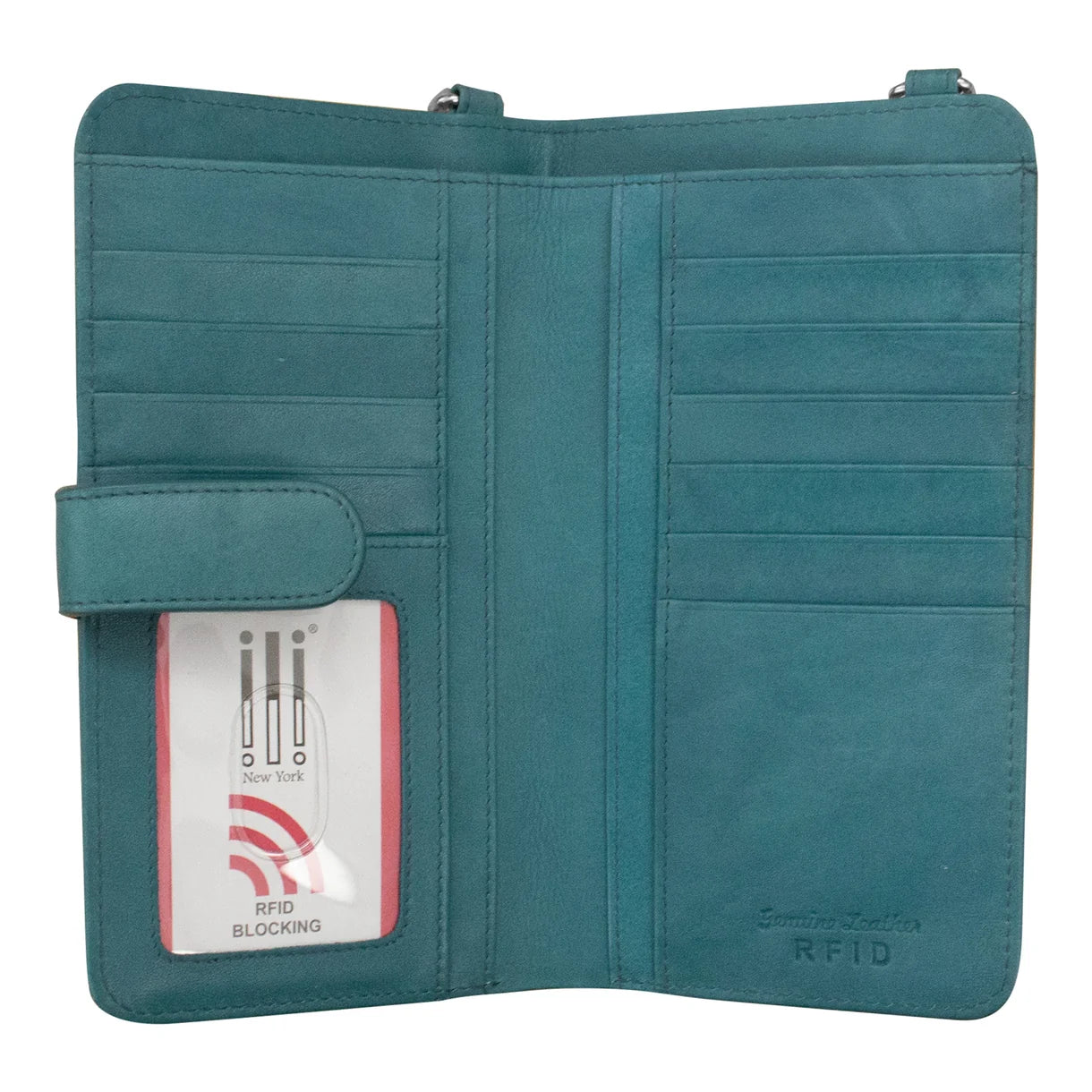 ili New York - CROSSBODY PHONE HOLDER AND WALLET - 6363 - Jeans Blue