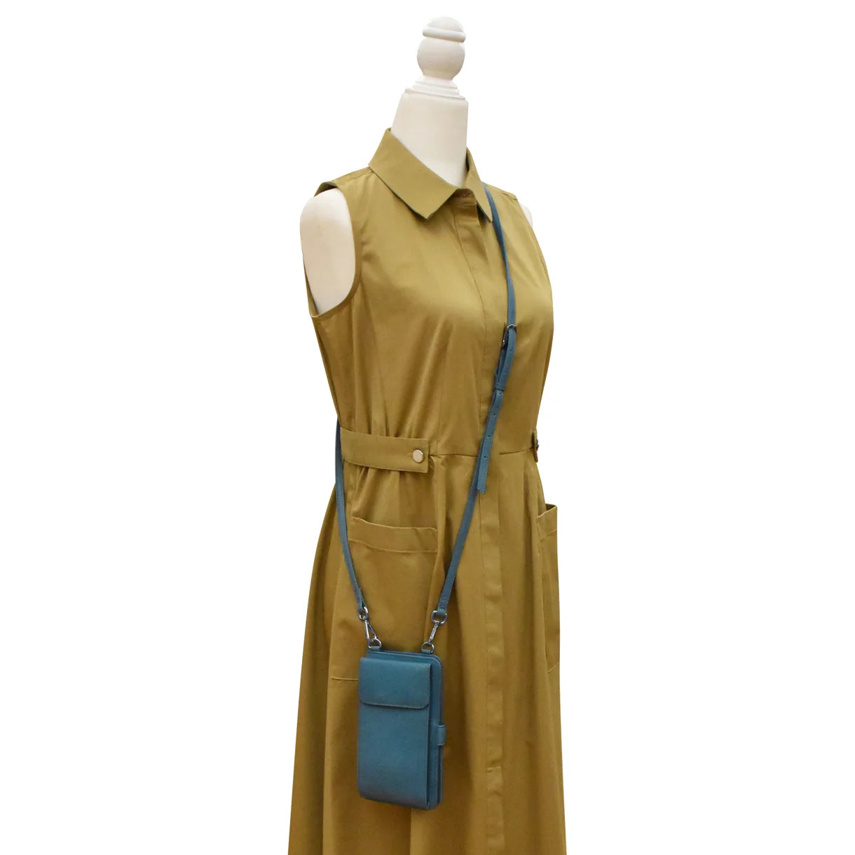 ili New York - CROSSBODY PHONE HOLDER AND WALLET - 6363 - Jeans Blue