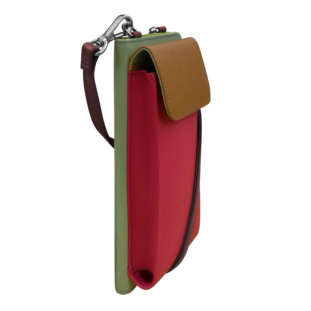 ili New York - CROSSBODY PHONE HOLDER AND WALLET - 6363 - Sage Multi