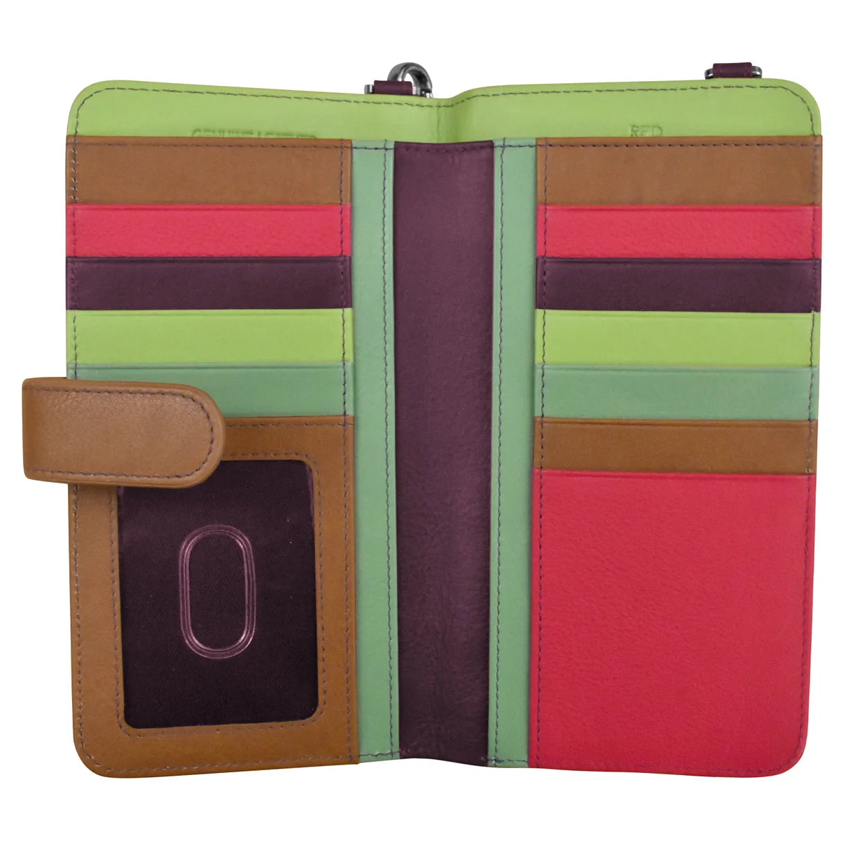 ili New York - CROSSBODY PHONE HOLDER AND WALLET - 6363 - Sage Multi
