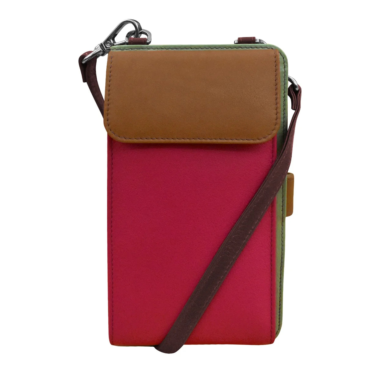 ili New York - CROSSBODY PHONE HOLDER AND WALLET - 6363 - Sage Multi
