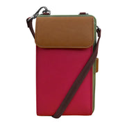 ili New York - CROSSBODY PHONE HOLDER AND WALLET - 6363 - Sage Multi