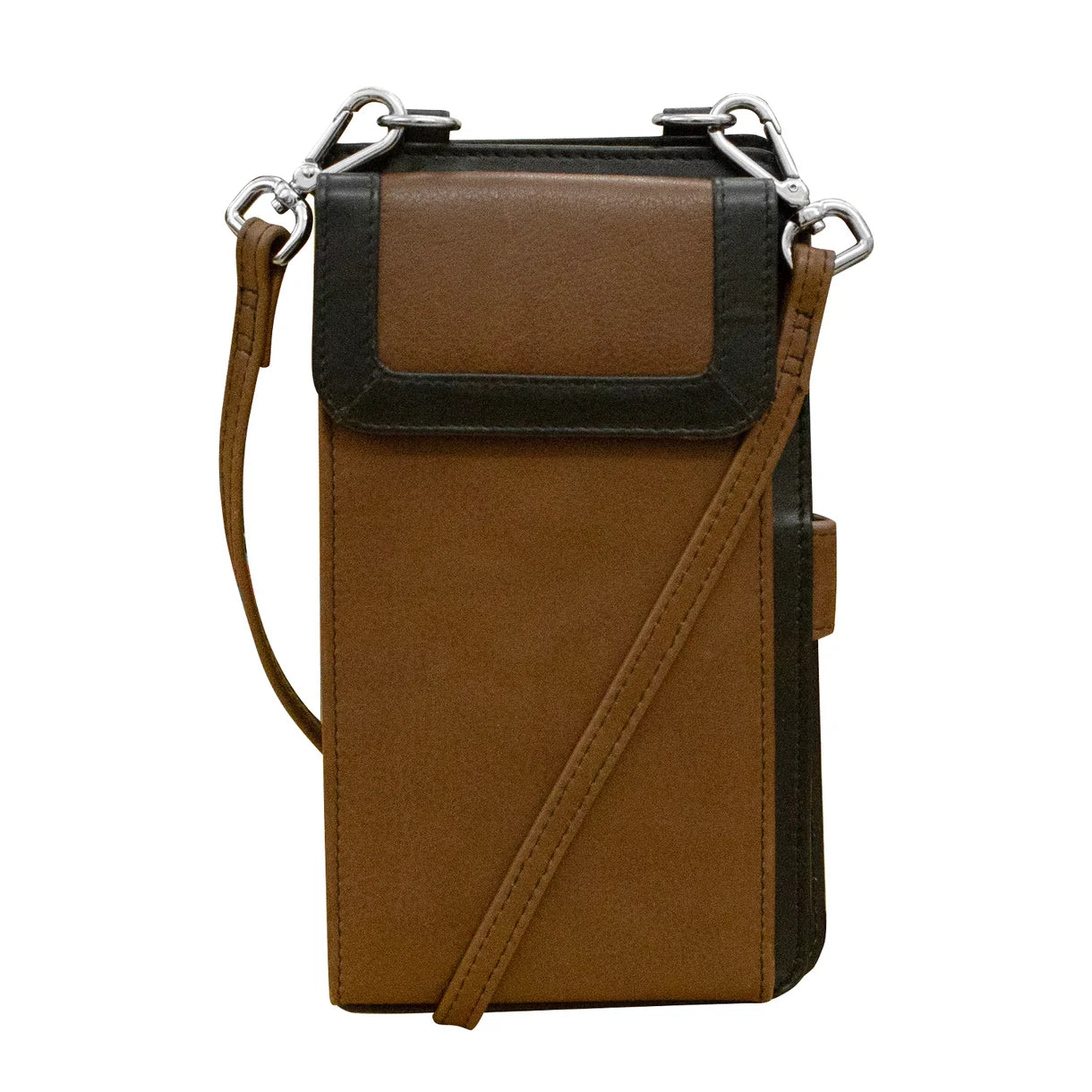 ili New York - CROSSBODY PHONE HOLDER AND WALLET - 6363 - Toffee/Black