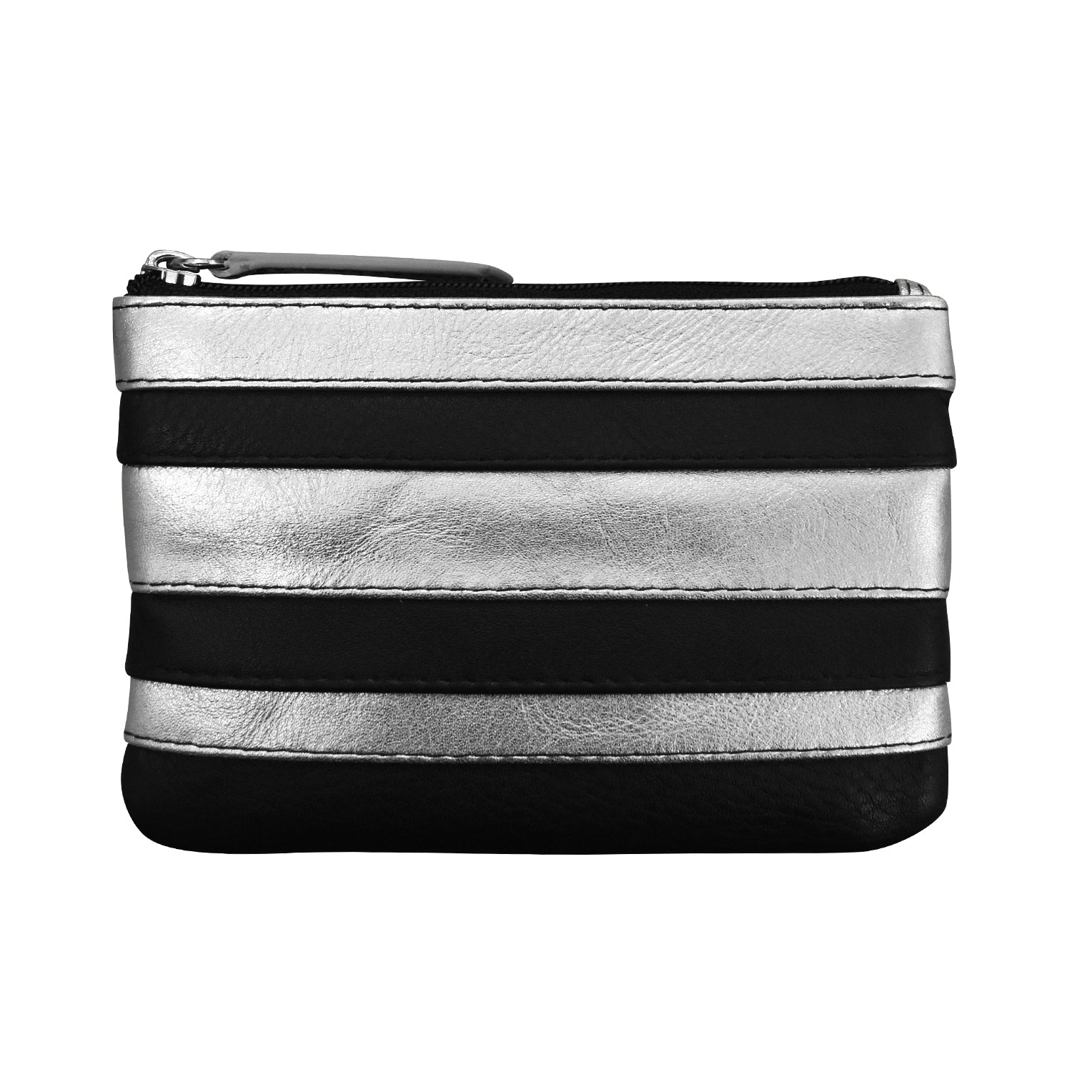 ili New York - STRIPE COIN PURSE - 6413C - Black Silver