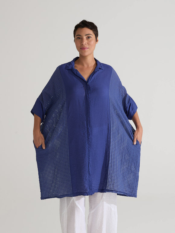 CUT LOOSE - Check Burnout O/S Kimono Shirt Dress - 6456513