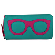 ili New York - EYEGLASS CASE WITH FRAME GRAPHIC - 6462 - Aqua Indian Pink