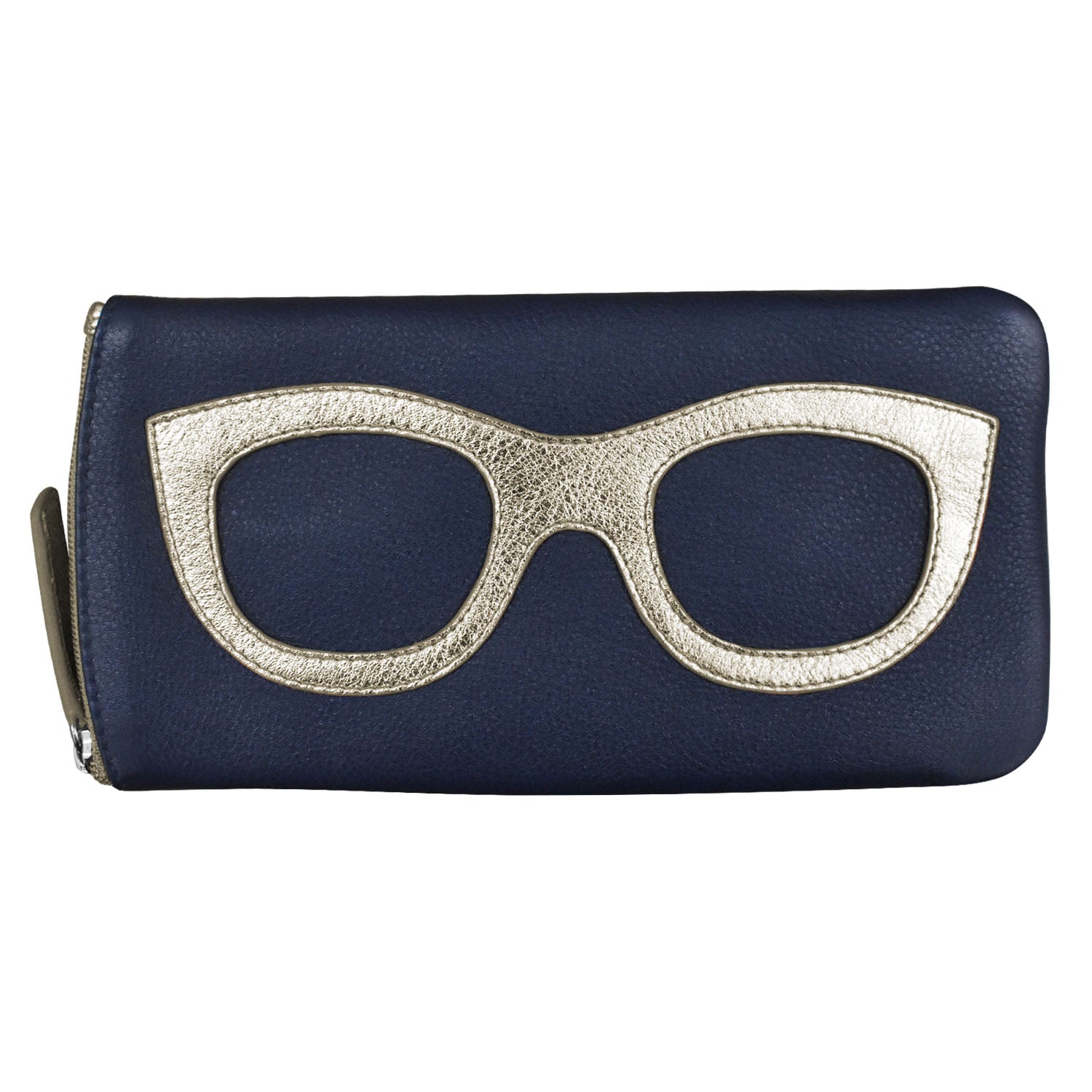 ili New York - EYEGLASS CASE WITH FRAME GRAPHIC - 6462 - Classic Navy Light Gold