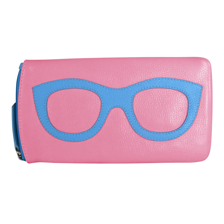 ili New York - EYEGLASS CASE WITH FRAME GRAPHIC - 6462 - Flamingo Pink/Aegean Blue