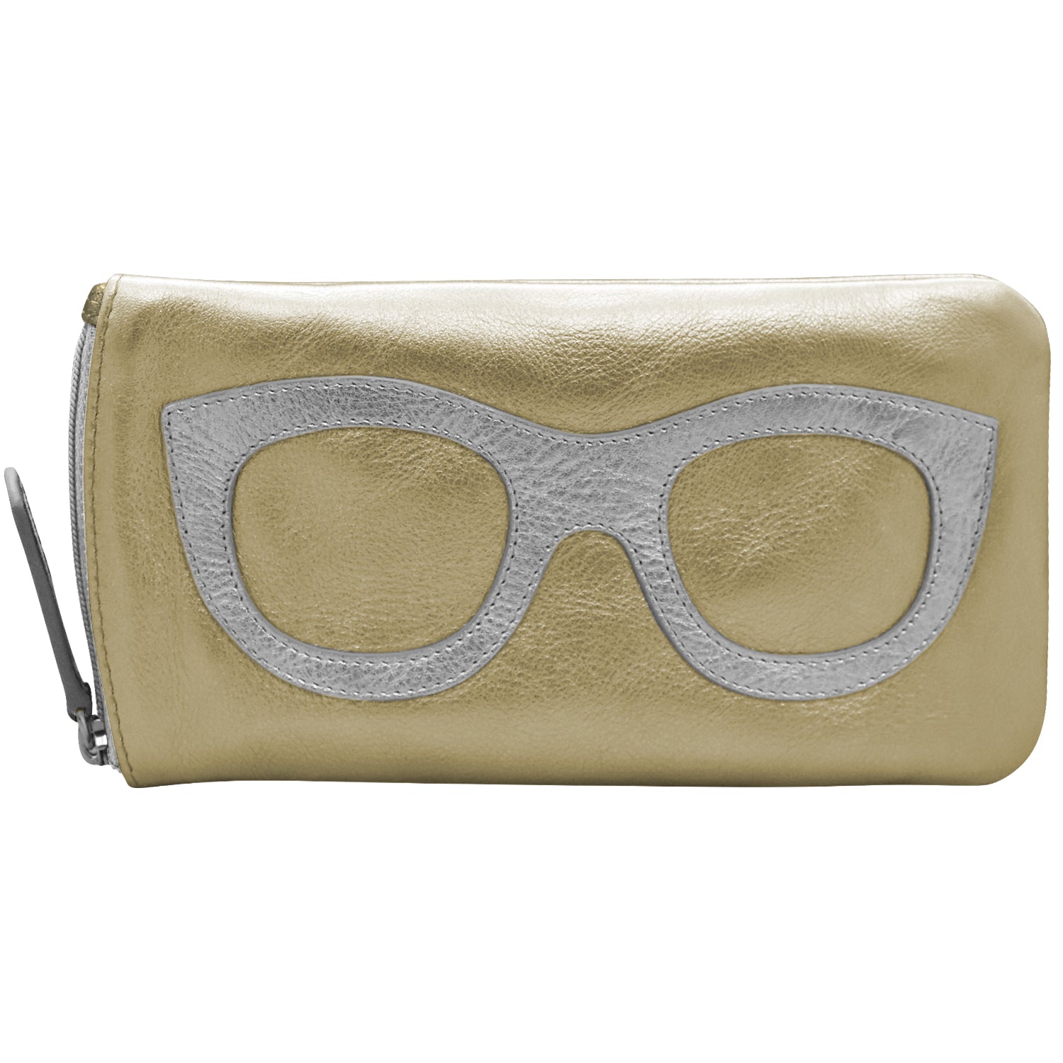 ili New York - EYEGLASS CASE WITH FRAME GRAPHIC - 6462 - Light Gold Silver