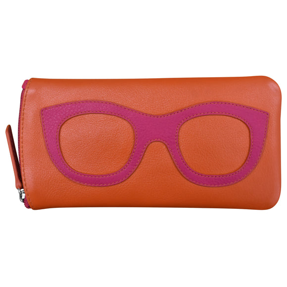 ili New York - EYEGLASS CASE WITH FRAME GRAPHIC - 6462 - Orange Hot Pink