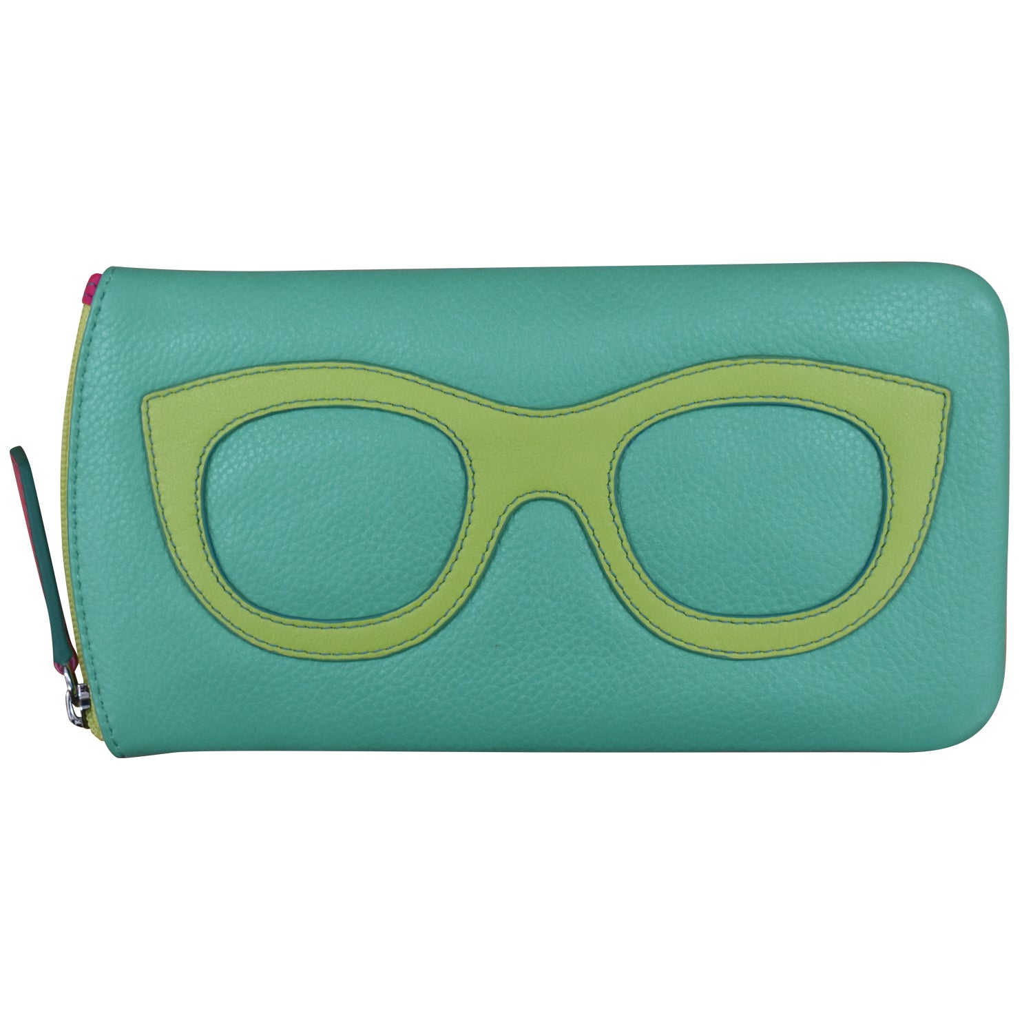 ili New York - EYEGLASS CASE WITH FRAME GRAPHIC - 6462 - Turquoise Pear Indian Pink