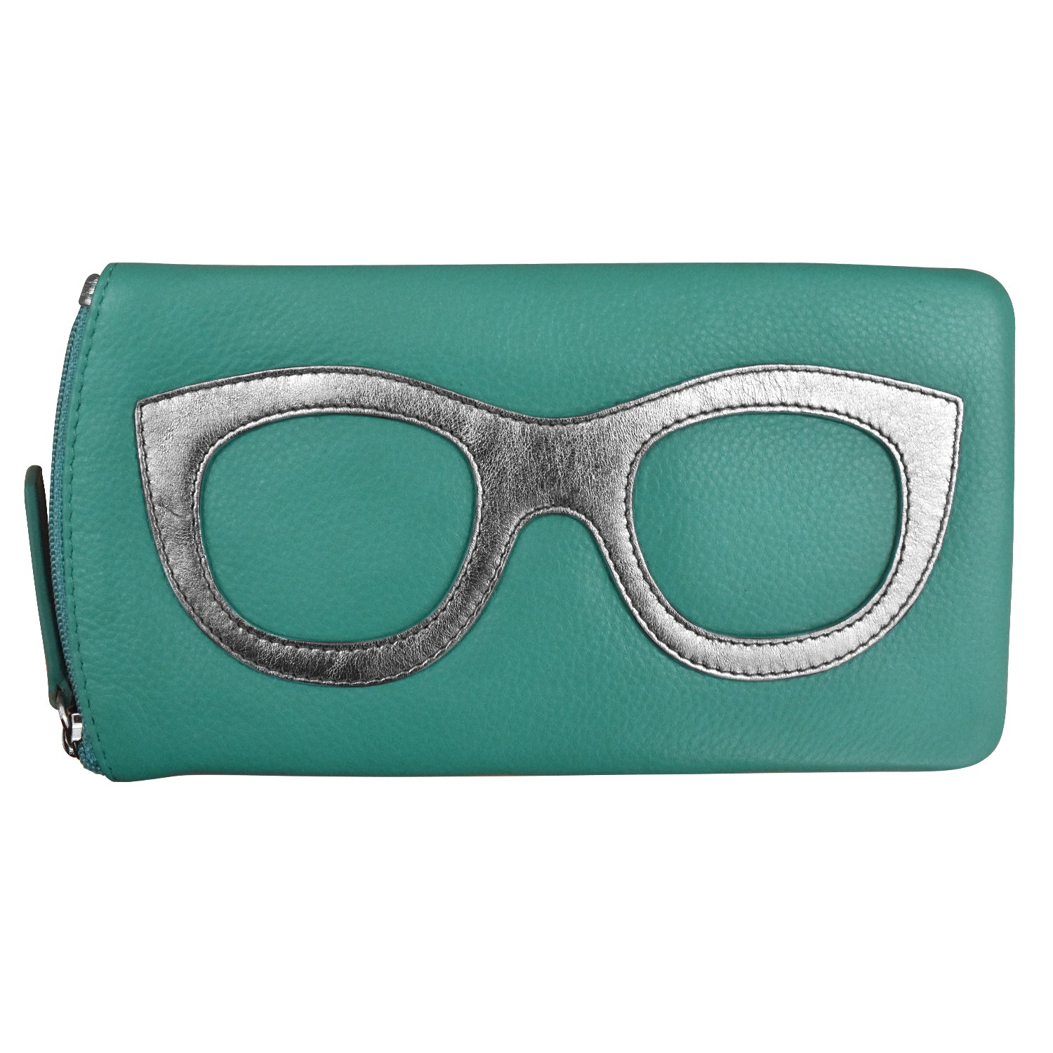 ili New York - EYEGLASS CASE WITH FRAME GRAPHIC - 6462 - Turquoise Silver