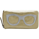 ili New York - EYEGLASS CASE WITH FRAME GRAPHIC - 6462 - Light Gold Silver Bronze