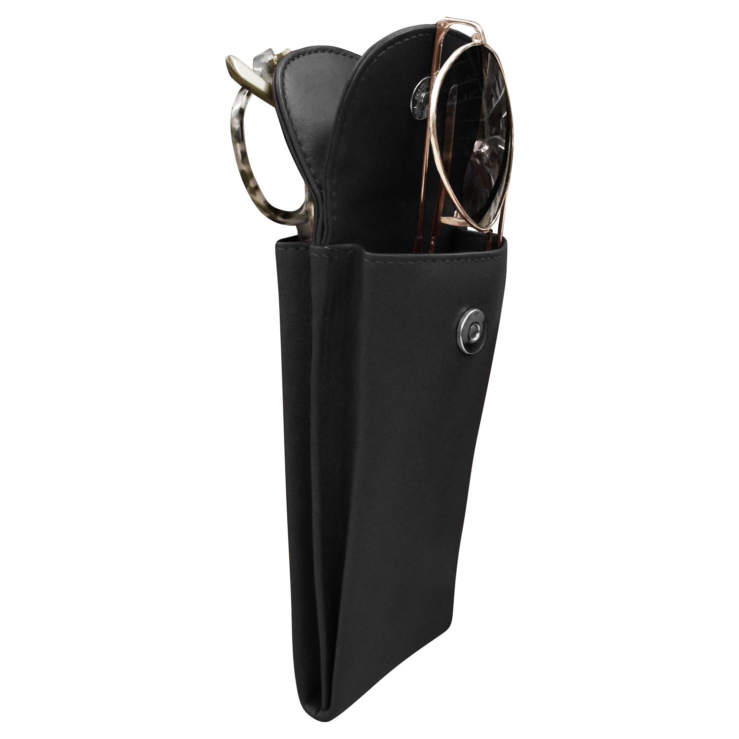 ili New York - DOUBLE FLAP EYEGLASS CASE - 6470 - Black
