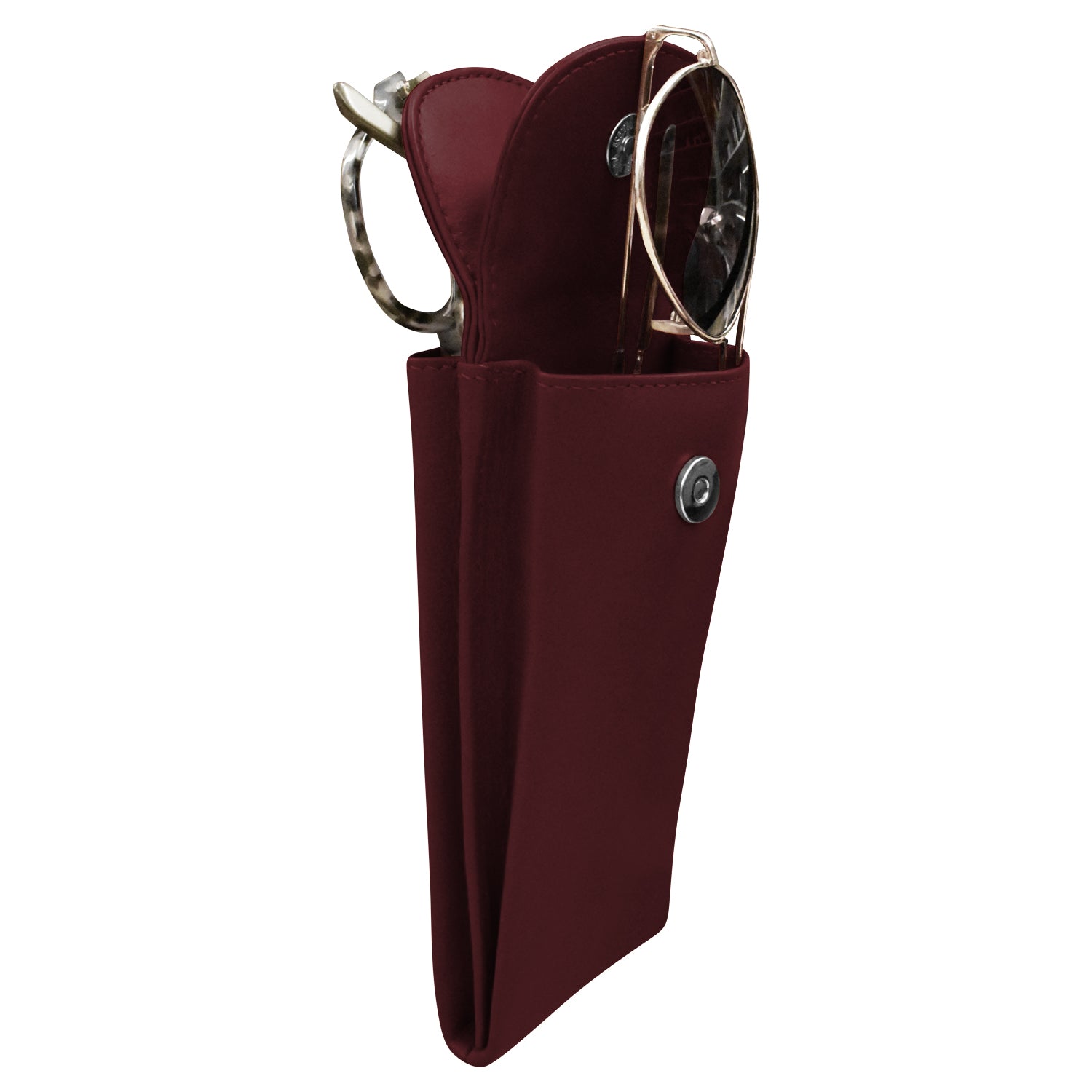 ili New York - DOUBLE FLAP EYEGLASS CASE - 6470 - Eggplant