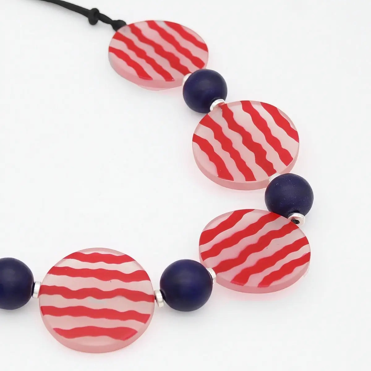 SYLCA Celebration Stripes Statement Necklace - SD26N23 - RED