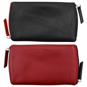 ili New York - TWO TONED DOUBLE ZIP EYEGLASS CASE - 6571 - Black/Red