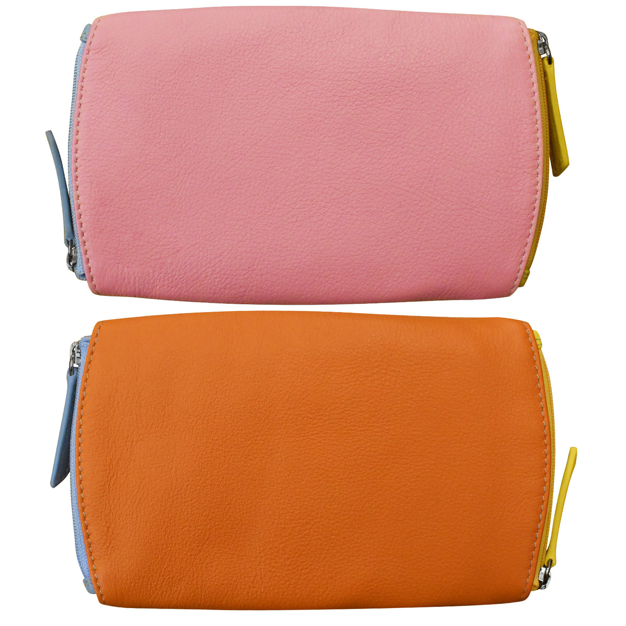 ili New York - TWO TONED DOUBLE ZIP EYEGLASS CASE - 6571 - Pink Rainbow
