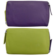 ili New York - TWO TONED DOUBLE ZIP EYEGLASS CASE - 6571 - Purple/Pear