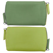 ili New York - TWO TONED DOUBLE ZIP EYEGLASS CASE - 6571 - Sage/Pear
