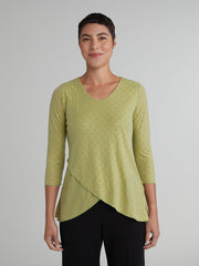CUT LOOSE - Mesh Dot Double Layer V-Neck Tee - 6586823