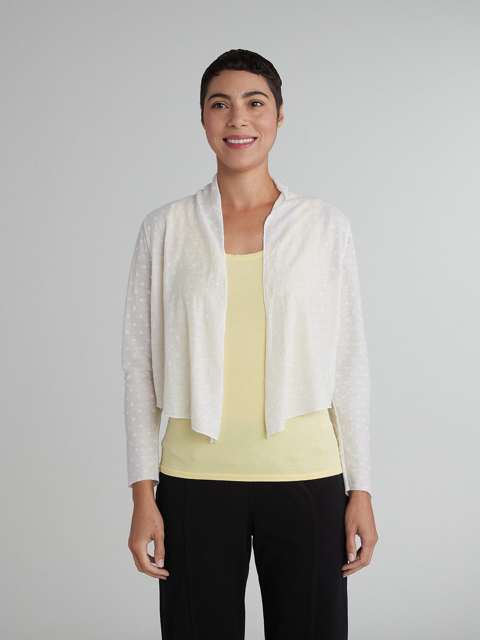 CUT LOOSE - Mesh Dot Cropped Cardigan - 6587388