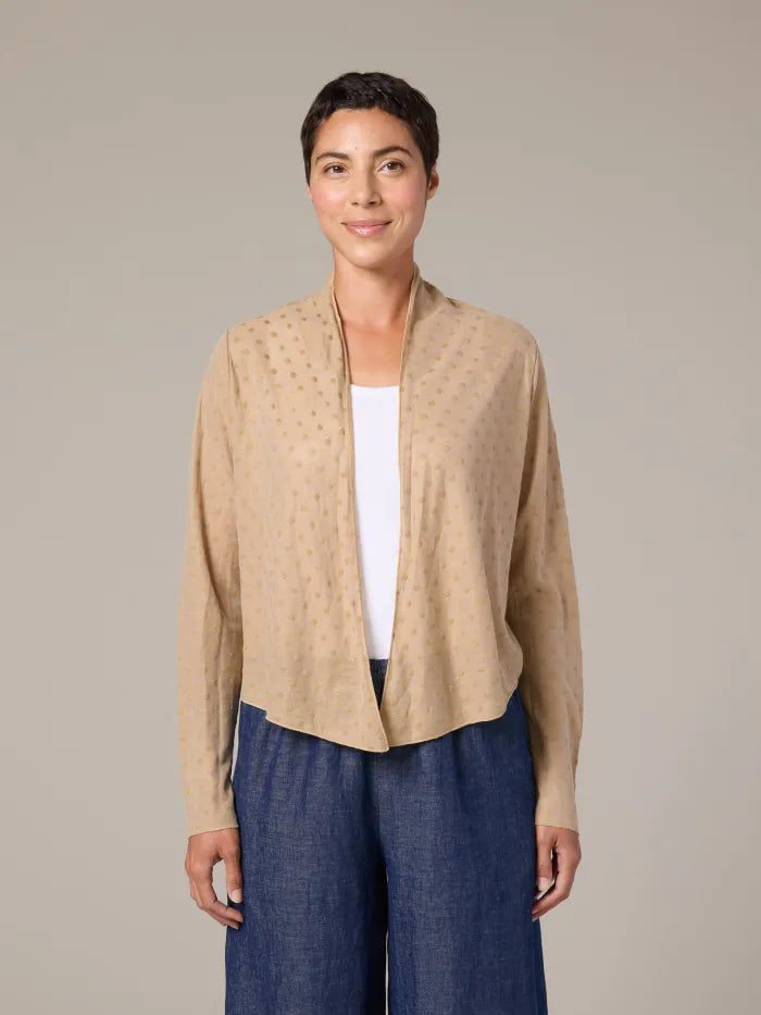 CUT LOOSE Mesh Dot Cropped Cardigan - 6587388