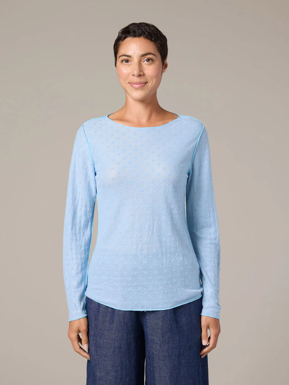 CUT LOOSE Mesh Dot Pearl Edge Tee - 6587839