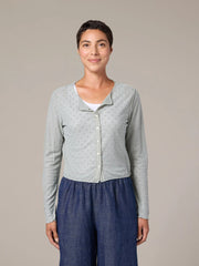 CUT LOOSE Mesh Dot Crop Cardigan - 6588525