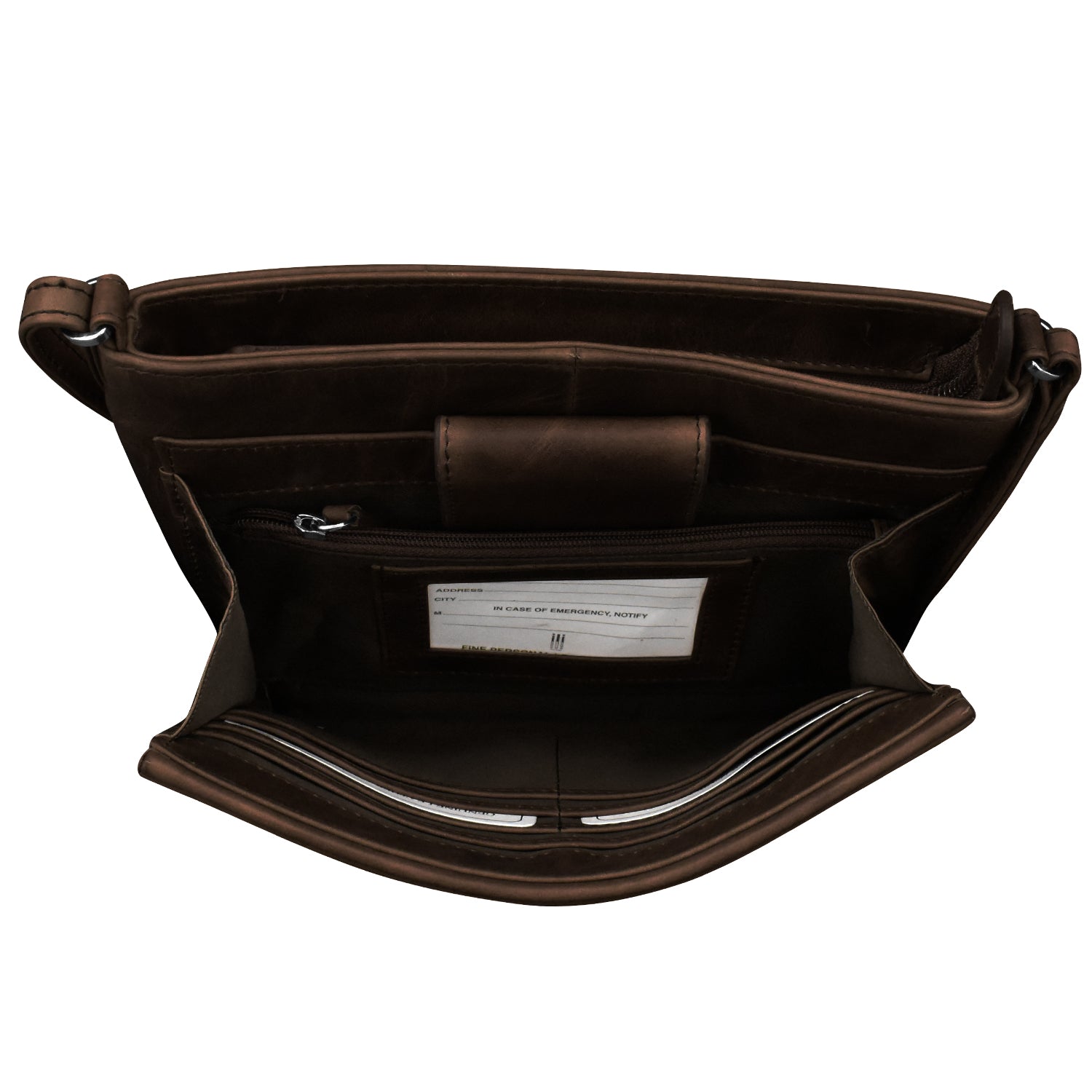 ili New York - POINTED TAB CROSSBODY ORGANIZER - 6592 - Chocolate