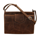 ili New York - POINTED TAB CROSSBODY ORGANIZER - 6592 - Rustic Brown