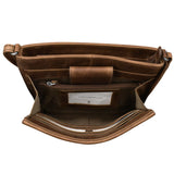 ili New York - POINTED TAB CROSSBODY ORGANIZER - 6592 - Rustic Brown